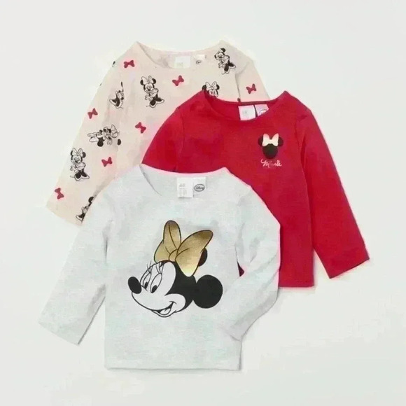 Baby Girls  Jersey Tops Size 12-18m Disney x H&M 3pc new with tags - Picture 2 of 6